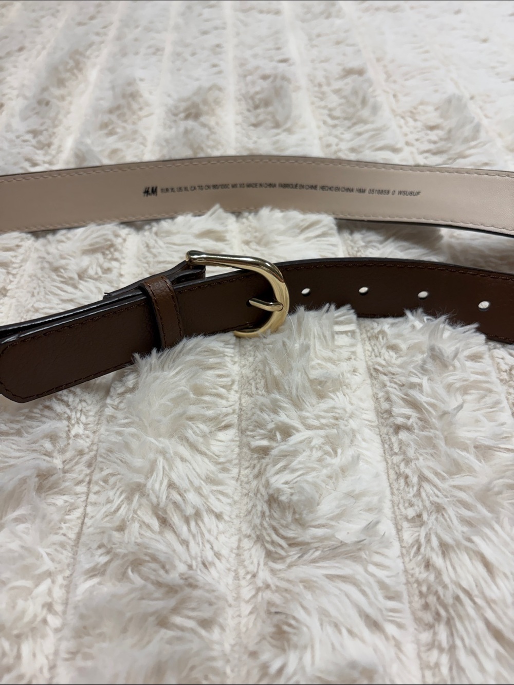 H&M Brown Belt with Gold-Tone Buckle